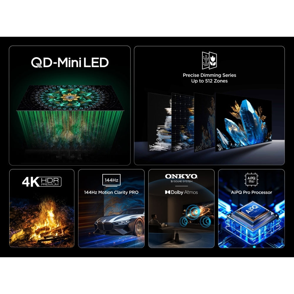 TCL 55Q6C-UK 55 Inch Q6C 4K Ultra HD HDR QD-Mini LED Smart Google TV 2025